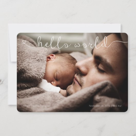 Bonjour tout le monde mignon et doux faire-part bé (Devant)