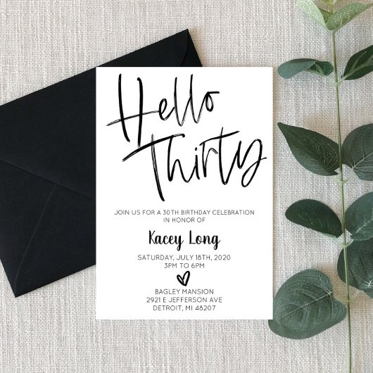 Bonjour trente 30e Invitation anniversaire