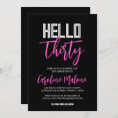 Bonjour trente 30e Invitation anniversaire (Devant / Derrière)