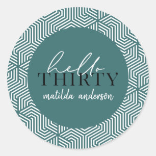 Bonjour trente 30èmes autocollants d'anniversaire