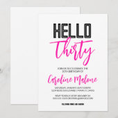 Bonjour Trente Anniversaire Invitation (Devant / Derrière)