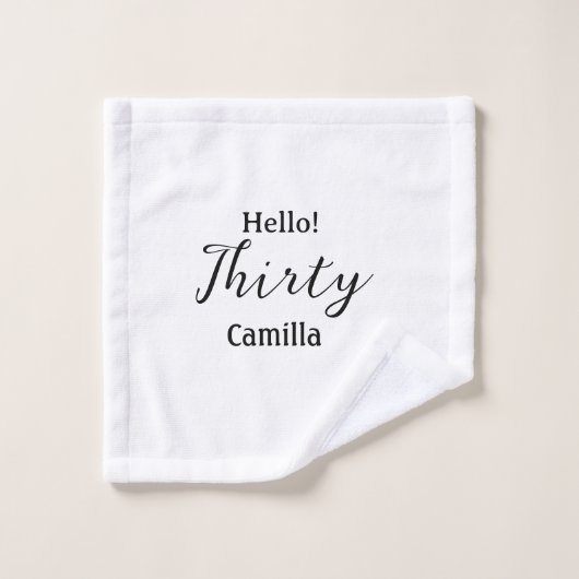 Bonjour trente anniversaire nom simple minimal élé (Gant de toilette)