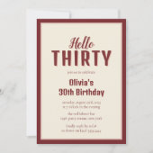 Bonjour Trente Invitations Anniversaire Script Bou (Devant)