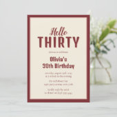 Bonjour Trente Invitations Anniversaire Script Bou (Debout devant)