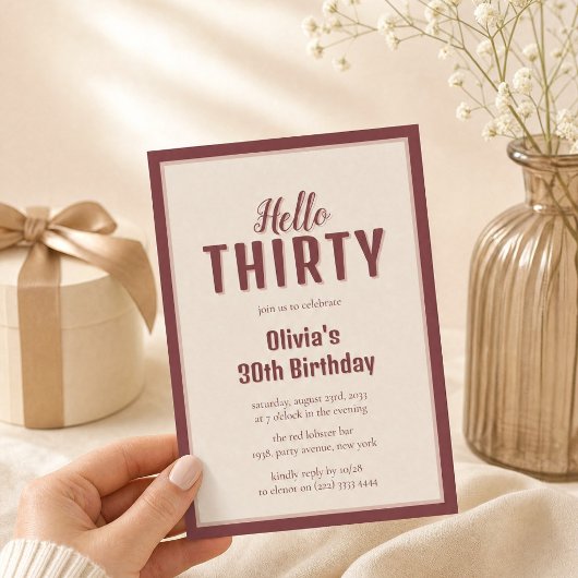 Bonjour Trente Invitations Anniversaire Script Bou