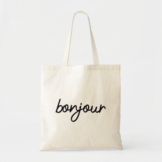 Bonjour typografie tote bag (Voorkant)