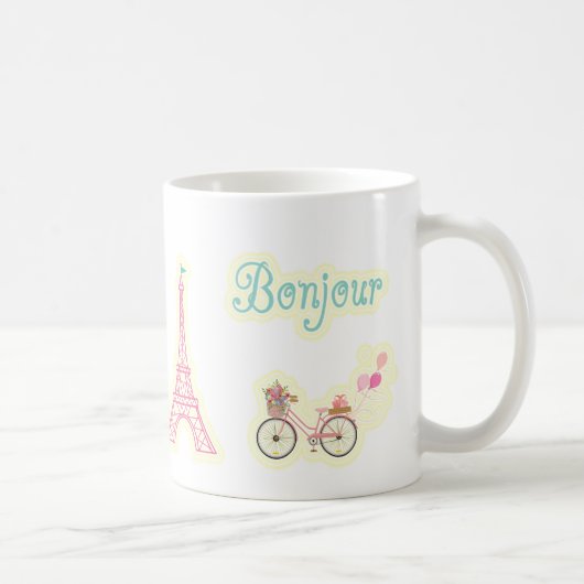 Bonjour uit Parijs Frankrijk Koffiemok (Rechts)