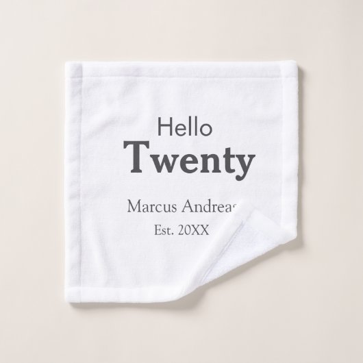 Bonjour vingt anniversaire ajouter nom est. Ajoute (Gant de toilette)