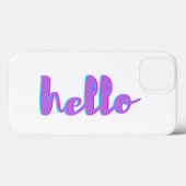 Bonjour violet blanc coque iphone moderne (Verso (horizontal))