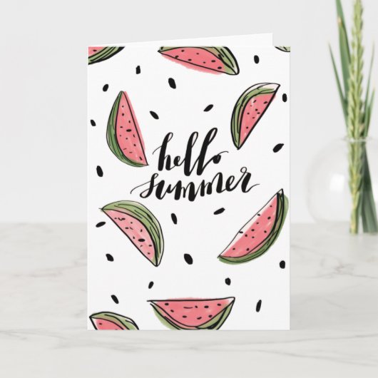 Bonjour Watermelon blanc été carte intérieure (Devant)