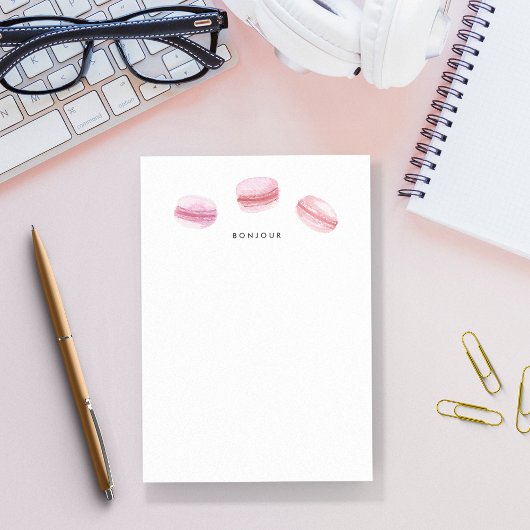 Bonjour | Waterverf Roze Macarons Post-it® Notes
