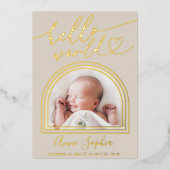 Bonjour World Arch Frame Faire-part de naissance (Recto)