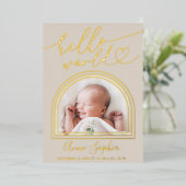 Bonjour World Arch Frame Faire-part de naissance (Debout devant)