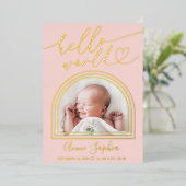 Bonjour World Arch Frame Faire-part de naissance (Debout devant)