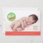 Bonjour World Baby Faire-part Card 5 x 7" (Devant)