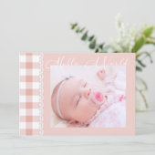 Bonjour World Baby Girl Faire-part de naissance (Debout devant)