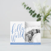 Bonjour World Baby Girl Faire-part de naissance Ca (Debout devant)