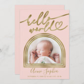 Bonjour World Chic Arch Frame Faire-part de naissa (Devant / Derrière)