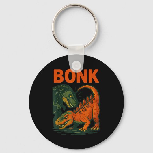 Bonk Dinosaur Funny Prehistoric Humor Design  Sleutelhanger (Voorkant)