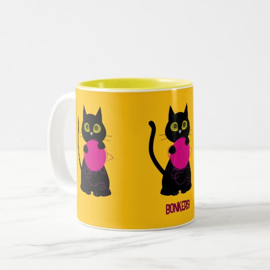 Bonkers ! Mug - Tricot + Kitty 🧶 🐈 ‍ ⬛ (Devant gauche)