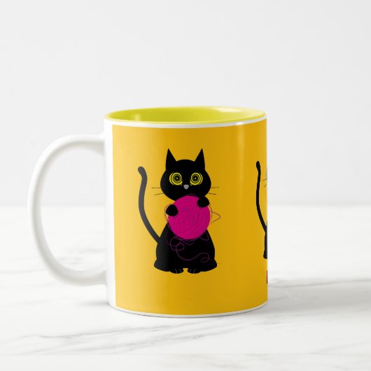 Bonkers ! Mug - Tricot + Kitty 🧶 🐈 ‍ ⬛ (Gauche)