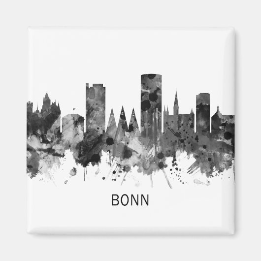 Bonn Germany Skyline BW Magneet (Voorkant)