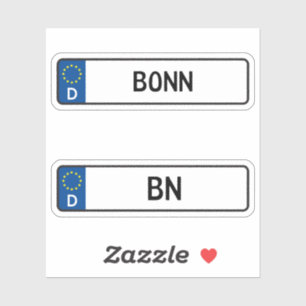 Bonn kentekenen, Duits Autokenteken Sticker