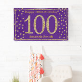 Bonne 100e anniversaire bannière Purple Gold Parti (En situation)