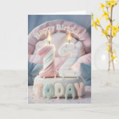 Bonne 12e carte d'anniversaire (Fleur jaune)