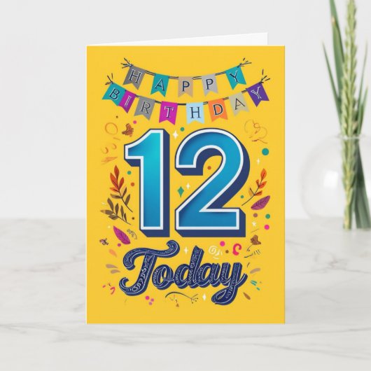 Bonne 12e carte d'anniversaire (Devant)