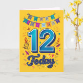Bonne 12e carte d'anniversaire (Fleur jaune)