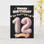 Bonne 12e carte d'anniversaire (Fleur jaune)