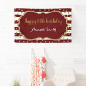 Bonne 13e anniversaire bannière Burgundy Gold Part (En situation)