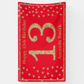 Bonne 13e anniversaire bannière Rouge et Parties s (Vertical)