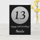 Bonne 13e anniversaire Carte de Parties scintillan (Fleur jaune)