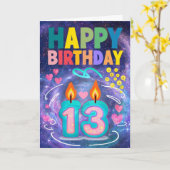 Bonne 13e carte d'anniversaire (Fleur jaune)