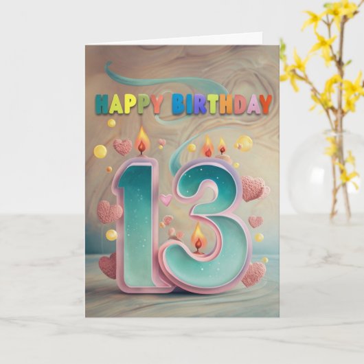 Bonne 13e carte d'anniversaire (Fleur jaune)