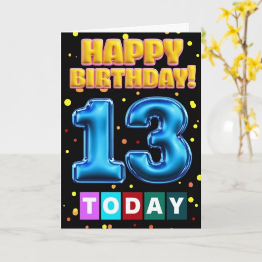 Bonne 13e carte d'anniversaire (Fleur jaune)