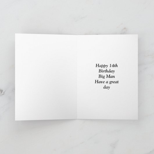 Bonne 14e carte d'anniversaire (Intérieur)