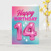 Bonne 14e carte d'anniversaire (Fleur jaune)