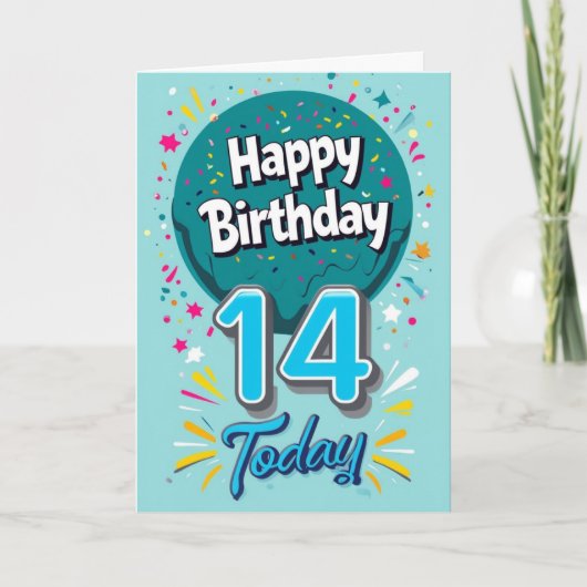 Bonne 14e carte d'anniversaire (Devant)