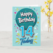 Bonne 14e carte d'anniversaire (Fleur jaune)