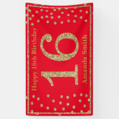 Bonne 16e anniversaire bannière Rouge et Parties s (Vertical)