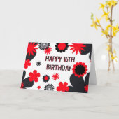 Bonne 16e carte d'anniversaire (Fleur jaune)