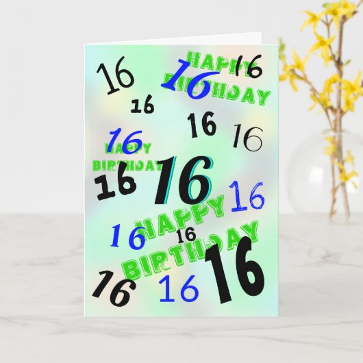 Bonne 16e carte d'anniversaire (Fleur jaune)