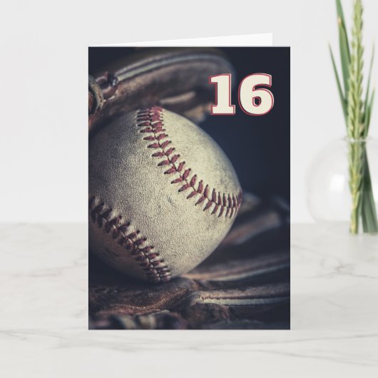 Bonne 16e carte de voeux de baseball (Devant)