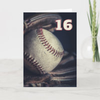 Bonne 16e carte de voeux de baseball