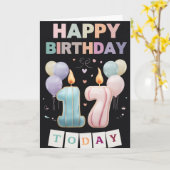 Bonne 17e carte d'anniversaire (Fleur jaune)