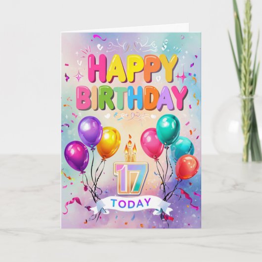 Bonne 17e carte d'anniversaire (Devant)