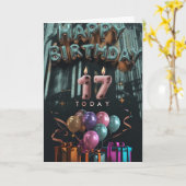 Bonne 17e carte d'anniversaire (Fleur jaune)